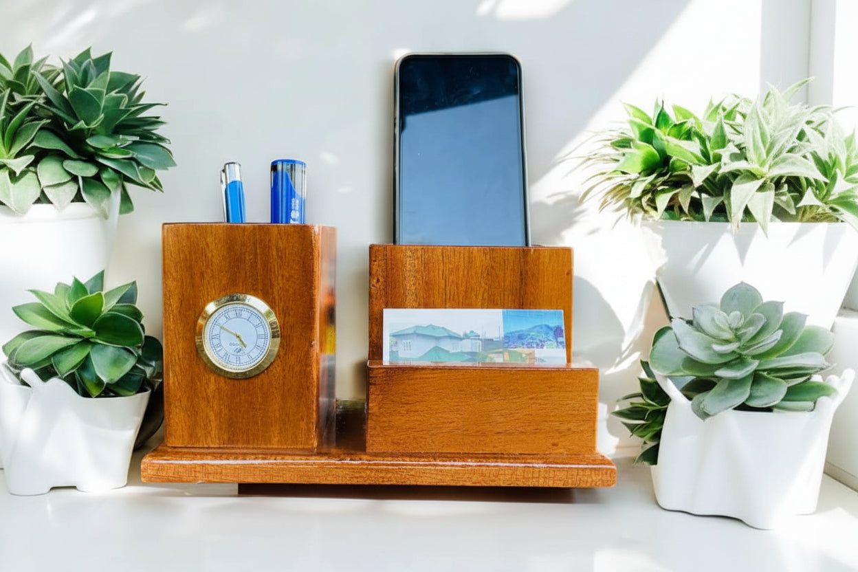 ELEGANT WOODEN DESK ORANIZER