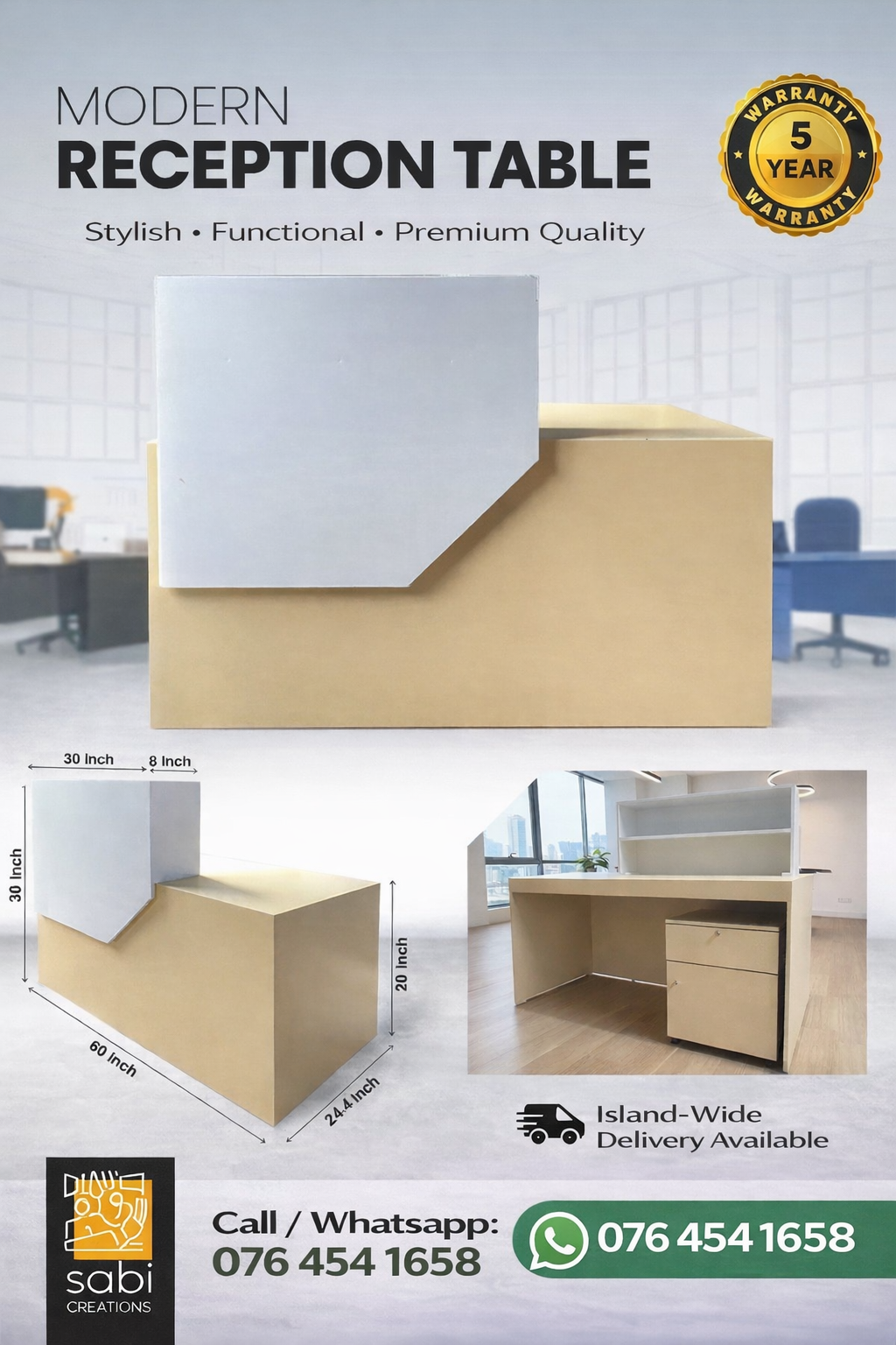 MODERN RECEPTION TABLE